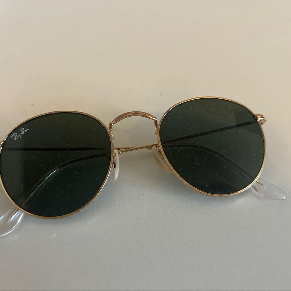 Ray-Ban Gold Frame Sunglasses with Dark Lenses